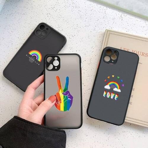 Gay Lesbian LGBT Rainbow Pride Phone Cases matte transparent For iphone 7 8 11 12 plus mini x xs xr pro max luxury brand cover