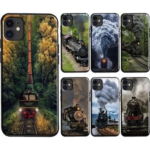 Classic Steam Train Railway TPU Case For iPhone X XS Max XR SE 2020 6S 7 8 Plus 12 Pro Max mini 11 Pro Max Cover