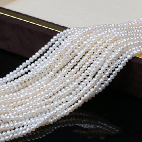 ICNWAY Natural AA grade white freshwate pearl 2-3mm Gemstone Beads Round Jewelry Making Necklace Earring Bracelet 15inch