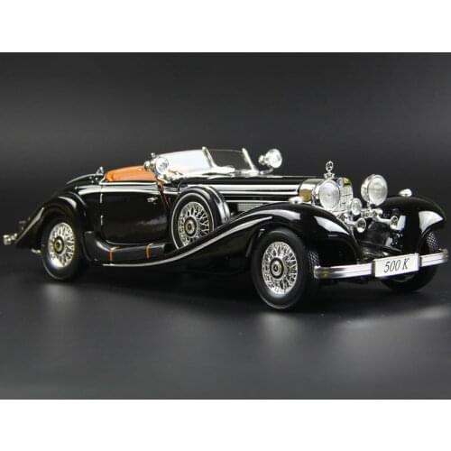 Maisto 1:18 Mercedes-Benz 500K Blcak Classic Car Simulation Alloy Car Model Collection Decoration Gifts toy