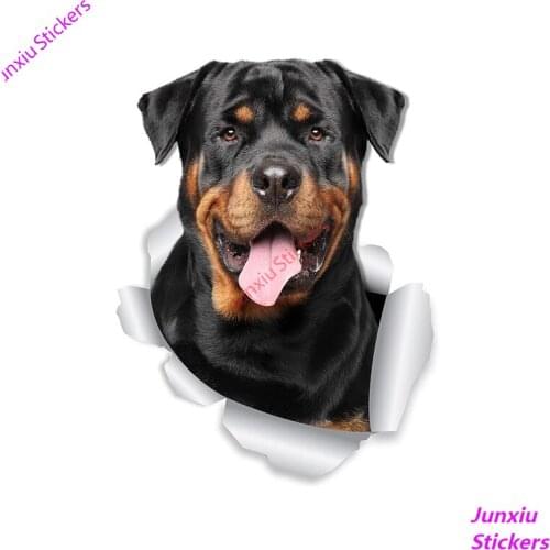 Lovely 3D Colorful Car Sticker Smiling Rottweiler Dog Decal for cuto Window Bumper Waterproof Decoration Accessories Kk15*10cm