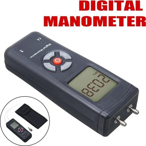 1Set Manometer Digital Handheld Air Vacuum Gas Pressure Gauge Meter with W5E Pressure Measuring Instruments