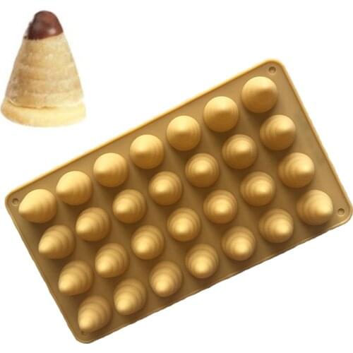 Multifunction Silicone Mold DIY Lollipop Chocolate Mold With 30pcs Sticks Cones Horn Pastry Roll Cake Mold Ice Cream Mold