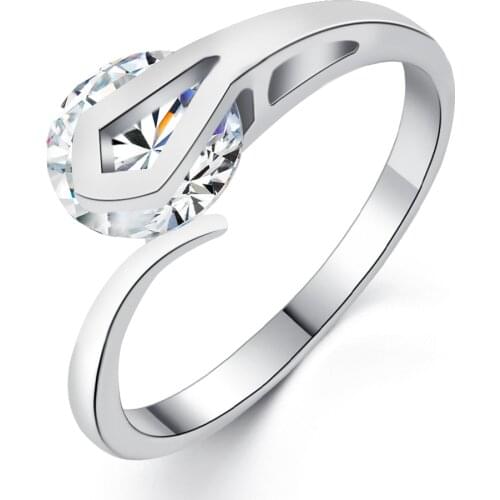 Fashion Crystal Women Ring Wedding Jewelry Accessories Irregular Zircon Engagement Ring Ladies Classic Wild Gift For Girlfriend