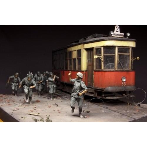 1/35 Scale German Mortar Group 6 People Miniatures WWII Unpainted Resin Model Kit Figure Free Shipping