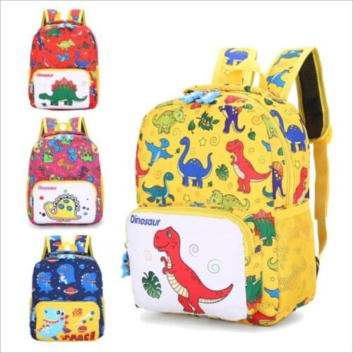 Dinosaur Printing Nylon Children Backpacks Kids Kindergarten School Bags Backpacks Baby Boys Girls Nursery Toddler Cute Rucksack