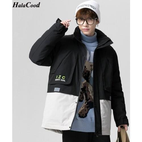 HALACOOD 2021 Teens New Winter Mens Down Jacket Stylish Male Down Coat Thick Warm Man Clothing Brand Mens Apparel Warm Parka