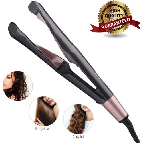 2 In 1 Flat Iron Hair Curler&Straightener Titanium Plated Hair Curling Iron Professional Hair Styling Tools Waver Hair Crimp