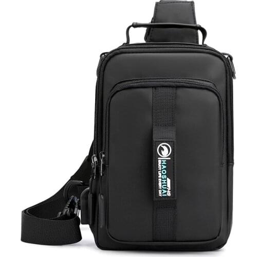 Multifunction Crossbody Bag Men USB Charging Chest Pack Travel Chest Pack Unisex Waterproof Large Capacity Backpack Male Pocket