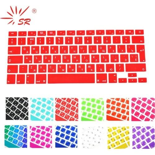 SR 14 Color EU Russian Language Letter Silicone Keyboard Cover Sticker For Macbook Air 13 Pro 13 15 17 Retina Protector Sticker
