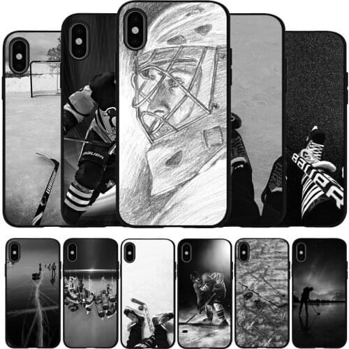 Ice Hockey Rink Sport black Silicone Phone Case For iPhone 12 XR XS Max 5 5S SE 2020 6 6S 7 8 PLUS X 11Pro Max 11 Cover