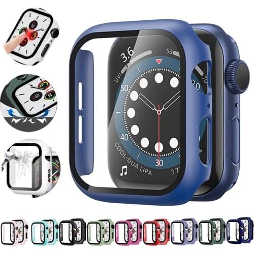 Glass+Case For Apple Watch Serie 6 5 4 3 SE 44mm 40mm iWatch Case 42mm 38mm Bumper Screen Protector+Cover Apple Watch Accessorie