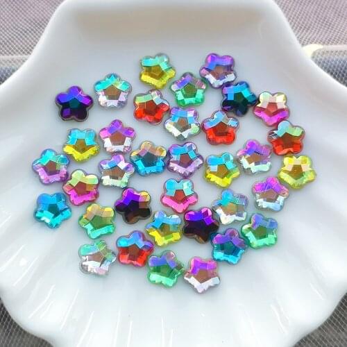 160pcs/Lot 8mm Flower Design Rhinestone Craft Scrapbooking Flat Back Nail Art Rhinestones