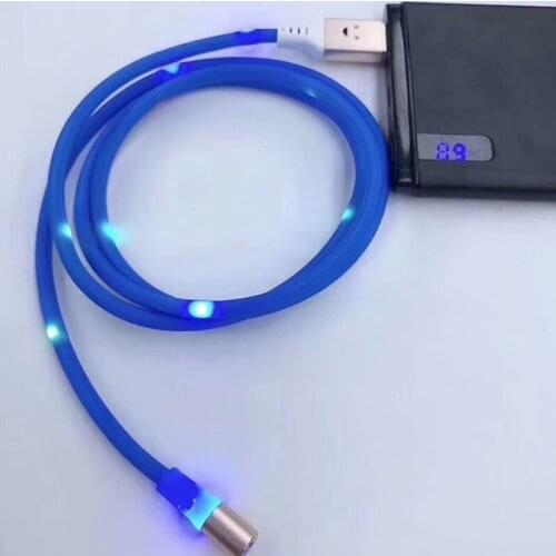 Twinkling Magnetic Type C Charging Cable Flowing Glow USB Cable For iPhone XS Max XR X LED USB C Fast Charging Cord For Samsung