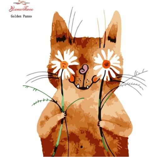 Golden Panno,Needlework,DIY Cross stitch,Sets For Embroidery kit 14ct unprinted Shy cat cross-Stitching,christmas 1010