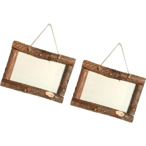 1/2pcs DIY Wooden Photo Frames Mini Hanging Picture Frame Handmade DIY Crafts for Home Decor