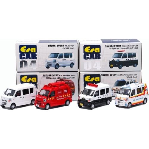 1:64 ERA CAR Suzuki Every Japan Police H.K. Mini Ambulance Fire Van Diecast Model Car