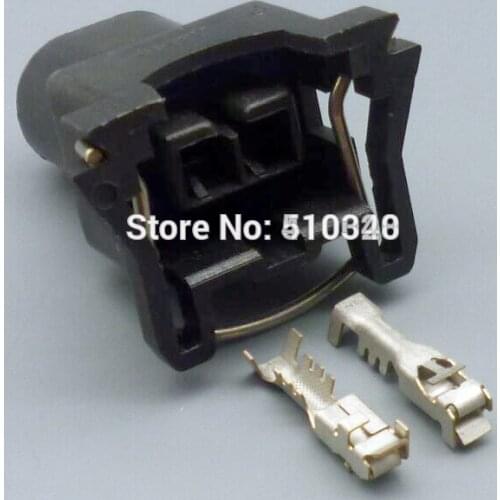 1 set 2 hole waterproof black special injector connector plug with 2 terminal holes