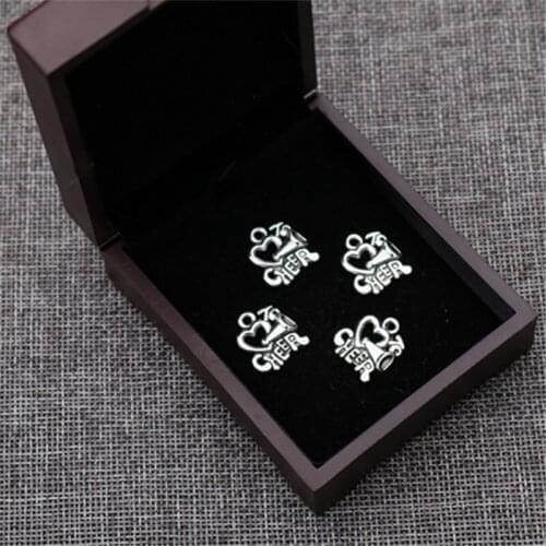 10pcs Silver Plated Cheers Tag Charm Necklace Earrings DIY Metal Jewelry Alloy Pendant 17*15mm A949