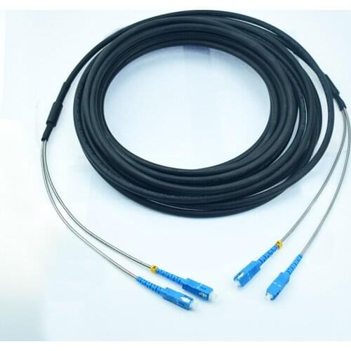 100M Outdoor SC UPC Fiber Optic Patch Cord 2core Drop Patch Cable optical Singlemode duplex FTTH fiber optic jumper cable