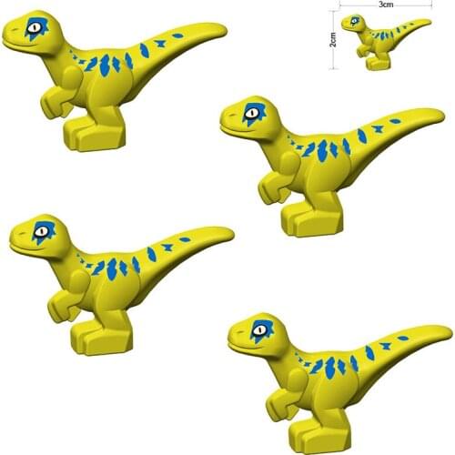 100Pcs Animal World Dinosaur Series Yellow Mini Tyrannosaurus Cub MOC Accessories Building Blocks Bricks Toys Gifts