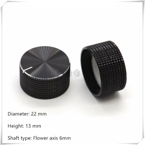 2 Piece 22*13MM aluminum alloy car DVD switch cap Car navigation CD audio volume adjustment knob suitable for flower shaft 6MM