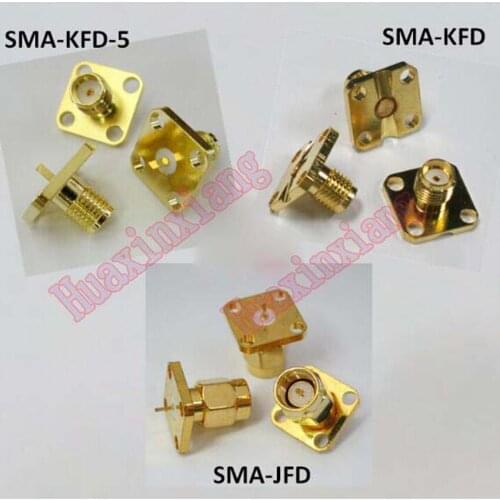 5PCS/Lot SMA-JFD/SMA-KFD/SMA-KFD-5 SMA Male/Female Jack Connector 4-Hole Panel Mount Coaxial Gold-Plated