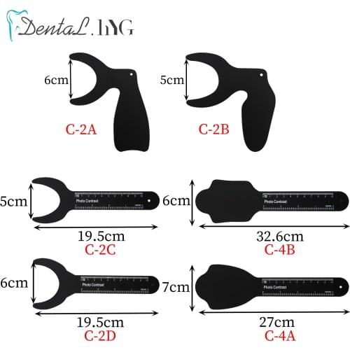 6pcs Dental Contrast Board Orthodontic Black Background Photo Image Oral Cheek Plate with Scale Mark Dentist Tool Autoclavable