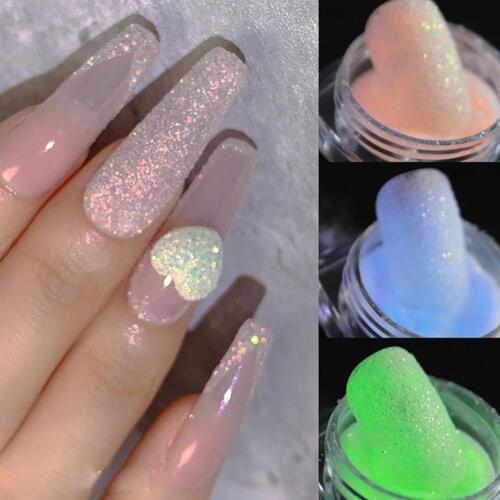 Nail Sequins Glitter Luminous Powder Easy To Apply Artificial Nails Decoration Mixed Six-Sided Nail Patch Decoration Set