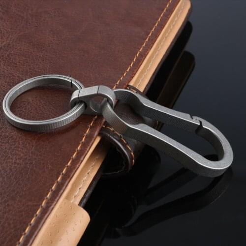 2020 Real Titanium Alloy Men car Key Chain Lightweight Creative Titanium Keychain Hanging Buckle Key Holder Rings High-Quality