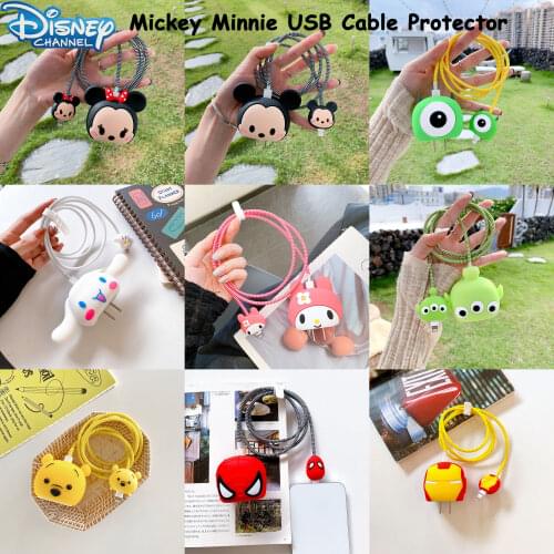 Disney Mickey Bite USB Cable Protector Cable Organizer Data Line Management Charging Safe Protection Winder For iPhone11 12