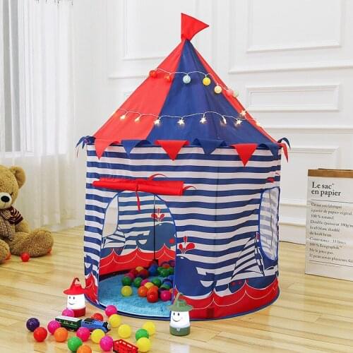 Princess Prince Play Tent Portable Foldable Folding Tent Children Boy Castle Play House Kids Outdoor Toy Tent Gifts