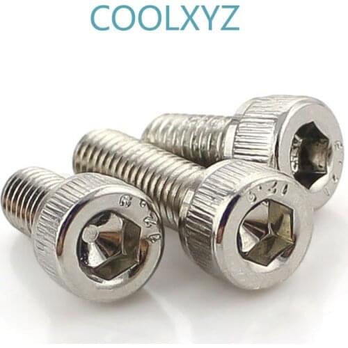 Grade 12.9 high strength cup head hexagon socket bolt nickel plated cylindrical head hexagon socket screw m2-m5 25PCS