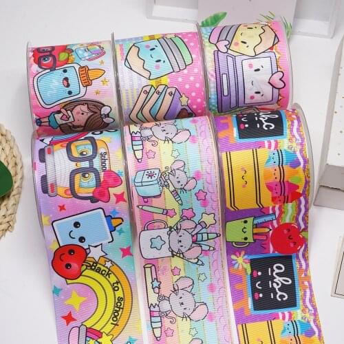 Cartoon Printed Grosgrain Ribbons For Hair Bows Craft Suppliers 57302