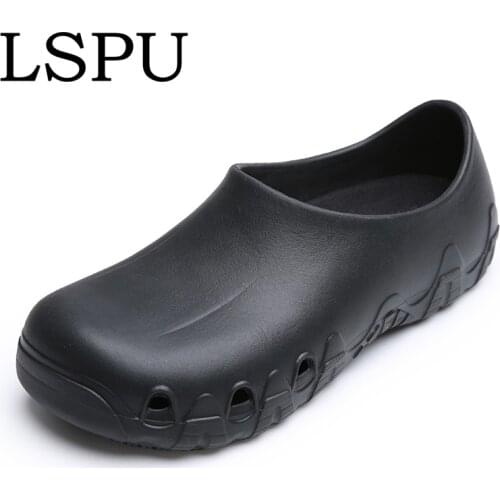 Kitchen Chef Shoes For Men Womne Slip On Waterproof Oil-proof Dining-room Work Shoes Lightweight Antiskid Cook Clogs Size 36-46