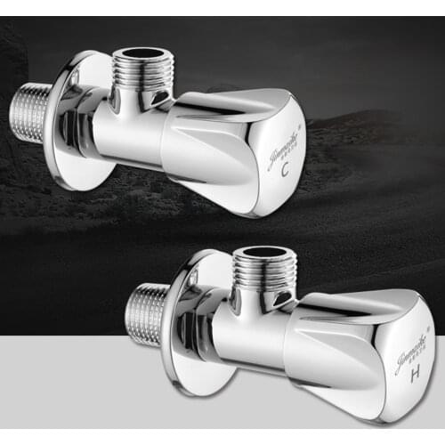 Brass Angle Valve for Faucet Lengthens Thickened Hot and Cold Water Triangle Valve Water Heater Toilet Stop Valve JMK-135