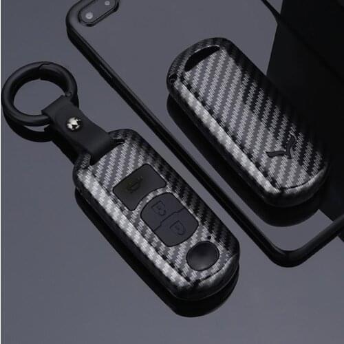 LBWS-353 Protable Carbon Pattern Car Key Protective Shell Cover for Mazda 236