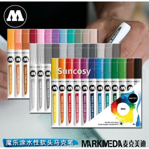 Molotow Aqua Color Brush Set, 200490 200492 200493, Ideal for Designing Bullet Journals, Illustrations, Comics and Sketchbooks