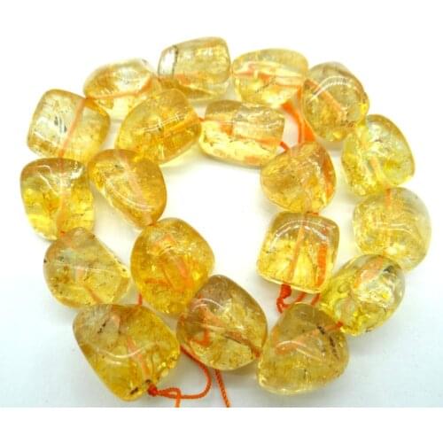 Natural stone citrine crystal Quartz crystal irregular beads pendant for Diy Jewelry Making Bracelet Accessories 1string