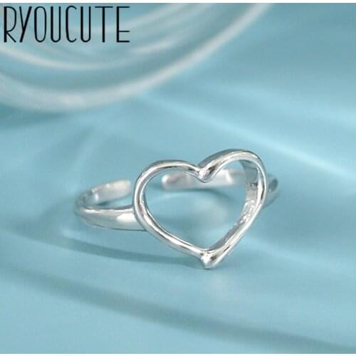 New Charming Open Heart Ring for Women Vintage Boho Party Rings Gothic Punk Jewelry Gifts for Girls 2021