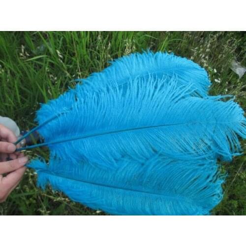 Wholesale 50pcs / lot high quality ostrich feathers 22-24 inches / 55-60 cm sky blue feather stage decoration celebration