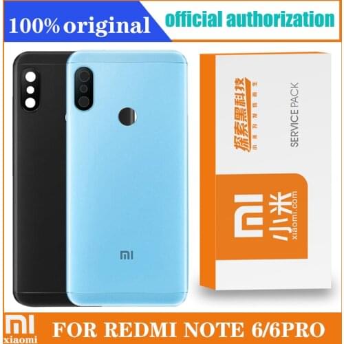 Original Back Housing For Xiaomi Redmi Note 6 Battery Back Cover Xiaomi Note6 Back Cover Case Fro Redmi Note6 Pro Metal Case
