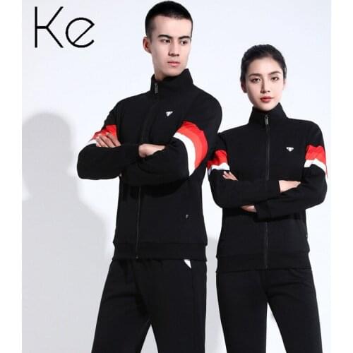 KE 2021 autumn fall couple two-piece long-sleeved sports wear man tracksuit women casual running comfortable sports suit women