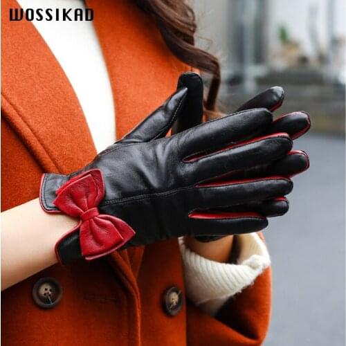 Gloves Woman Genuine Leather Winter Gloves Outdoor Handschoenen Driving Gloves Luvas Guantes Invierno Mujerhiver Eldiven Femme