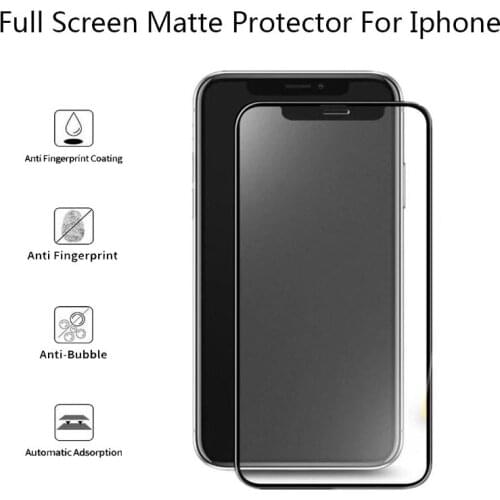 10Pcs Full Matte Glass For 11Pro Max Screen Protector Frosted Protective Tempered Gor i7 i8 i6s Plus X XS Max XR Glass