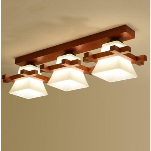 Solid wood ceiling lamp balcony American Scandinavian new chinese aisle corridor light