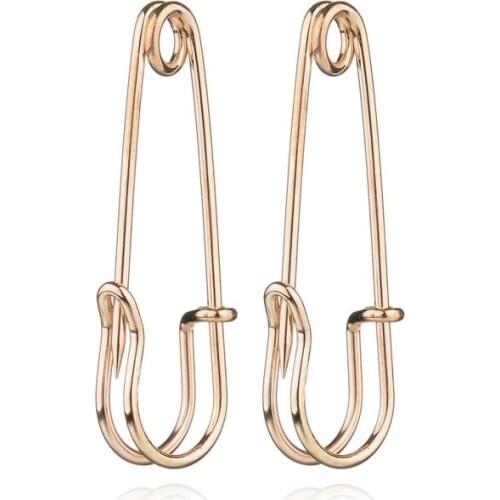 2021 Direct Selling Real Tin Alloy Skeleton Women Aros European And American Popular Minimalist Paper Clips Pins Earrings