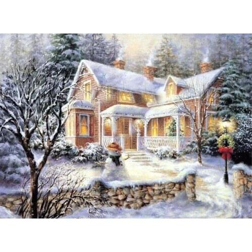 Christmas Ball With Snow DIY 11CT Embroidery Cross Stitch Kits Craft Needlework Set Cotton Thread Printed Canvas Home Sale