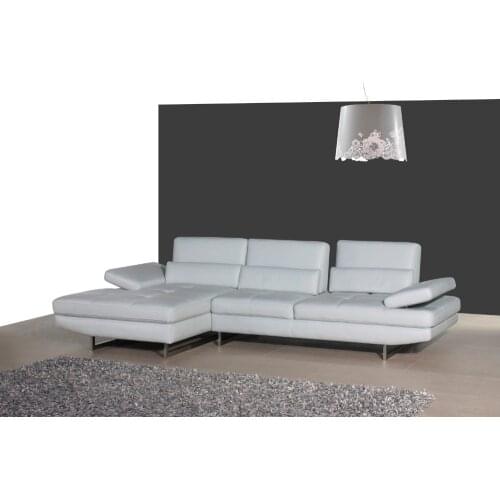 Genuine leather sofa sectional living room sofa corner home furniture couch L shape functional 3 backrests stainless steel legs