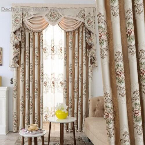 Embossed embroidered curtains High degree of shading and heat insulation Chenille curtains Living room bedroom curtains